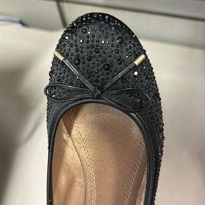 Sparkles black flats size 6M with gold